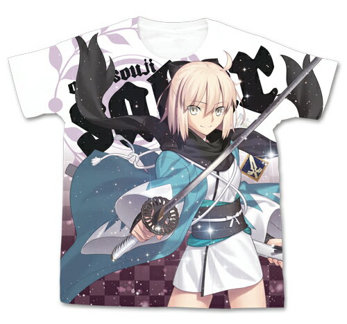 Fate/Grand Order セイバー/沖田総司フルグラフィックTシャツ/WHITE-L