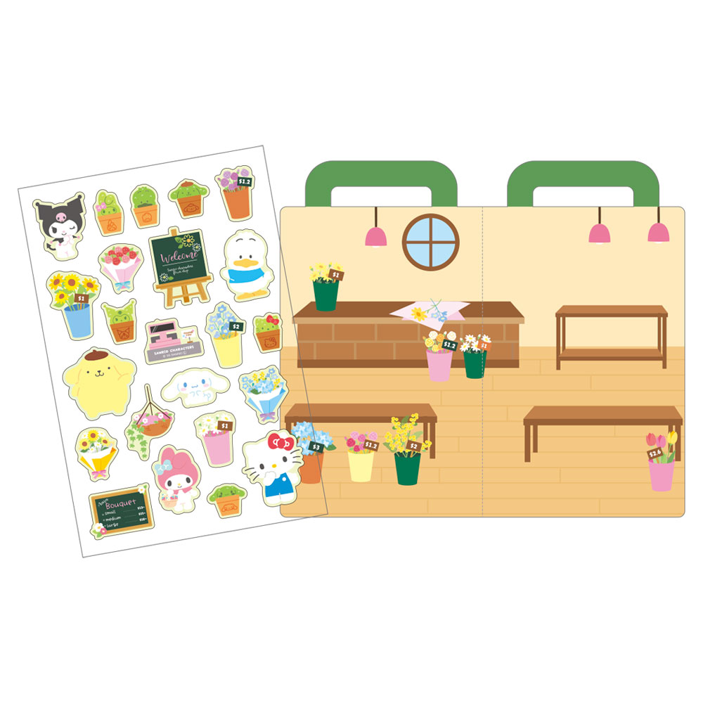 サンリオキャラクターズエンジョイステッカーセット　まちのお花屋さん