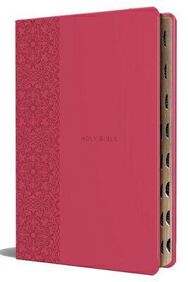 KJV Holy Bible, Large Print Medium Format, Fuchsia Faux Leather W/Ribbon Marker, Red Letter, Thu..