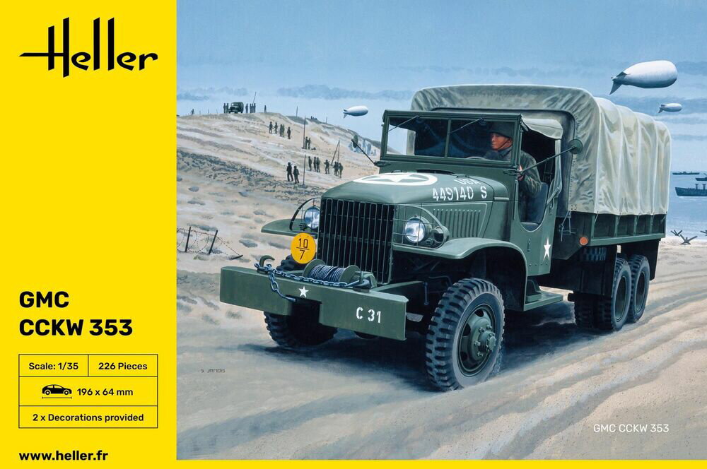 1/35 WW.II アメリカ軍 GMC CCKW 353 トラック 【HE81121】 (プラスチックモデルキット) 2