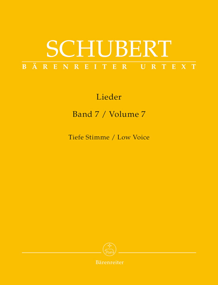 【輸入楽譜】シューベルト, Franz: 歌曲集 第7巻(独語)(低声用)/原典版/Durr編