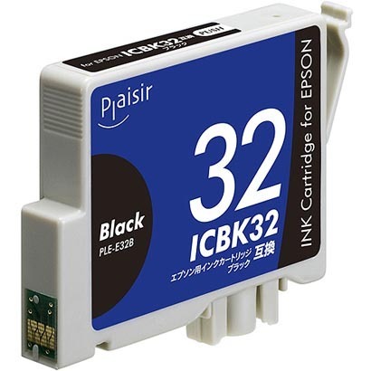 プレジール エプソン ICBK32互換 インクカートリッジ ブラック PLE-E32B