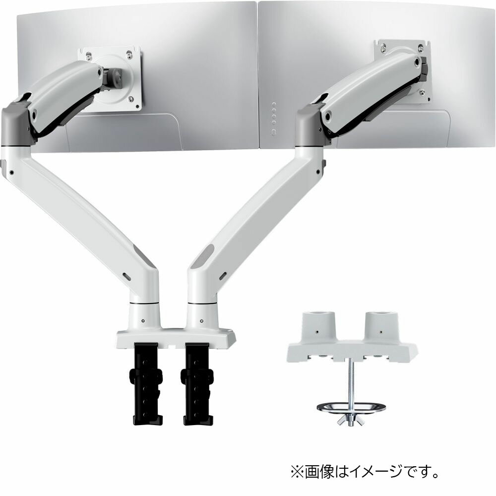 ■幅広いサイズのモニターに対応
13インチから35インチまで、幅広いサイズのモニターに対応可能なシングルアームのモニターアームです。
最大荷重は2〜12kgで、特に大型ディスプレイに適しています。

■2画面で作業効率向上
デュアルアーム設計により、2つのモニターを同時に使用することができ、マルチタスク処理に最適です。
複数の作業を同時に行うことができ、作業効率を大幅に向上させます。
また、大型のデスクやワイドデスクにも対応しており、より広い作業スペースを確保できます。

■長いアーム設計、高さ調節可能
画面をより高く配置することができ、最大560mmまでディスプレイを持ち上げることができます。
最大アーム伸長は660mmで、広いデスクやワイドデスクにも対応できます。
これにより、首や肩の負担を軽減し、デスク下のスペースをより有効に活用することができます。
デスクの整理整頓にも役立ちます。

■簡単に取り付けが可能
モニターの位置や高さを調節することで、正しい姿勢や目線に合わせて使用でき、肩こりなどを軽減します。
また、上下左右だけでなく前後にも移動可能で、画面との距離も調節できます。

■多角度調節
クランプ式とグロメット式の二種類の取り付け方法に対応しており、デスクにしっかりと固定できます。

■VESA 対応
VESAは75×75mmおよび100×100mmの二種類に対応しています。

■高品質保証
20,000回の稼働テストをクリアしており、高い耐久性を実現。
また、5年間の長期保証で、安心してお使いいただけます。

＜主な仕様＞
●タイプ：ガススプリング式モニターアーム
●チルト：＋85度／-30度
●耐荷重：2〜12kg
●アーム長さ：660mm
●モニターサイズ範囲：13〜35インチ
●スイベル：＋90度／-90度
●最大アーム高さ：560mm
●製品重量：8kg
●VESA規格：75x75mm、100x100mm
●回転：360度
●対応デスク厚（Cクランプ）：10〜90mm