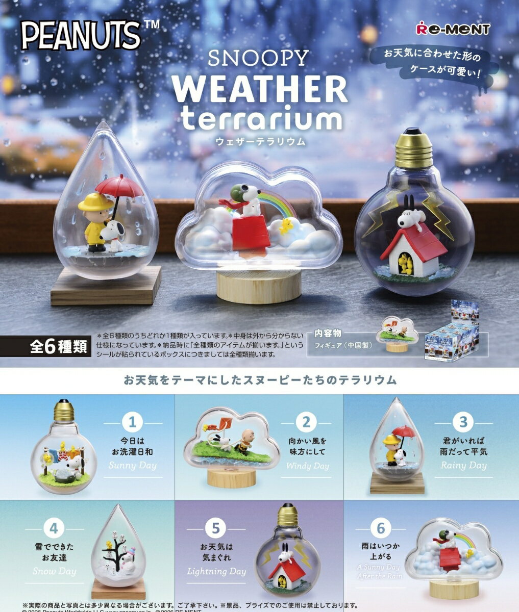 スヌーピー SNOOPY WEATHER terrarium 【6個入りBOX】