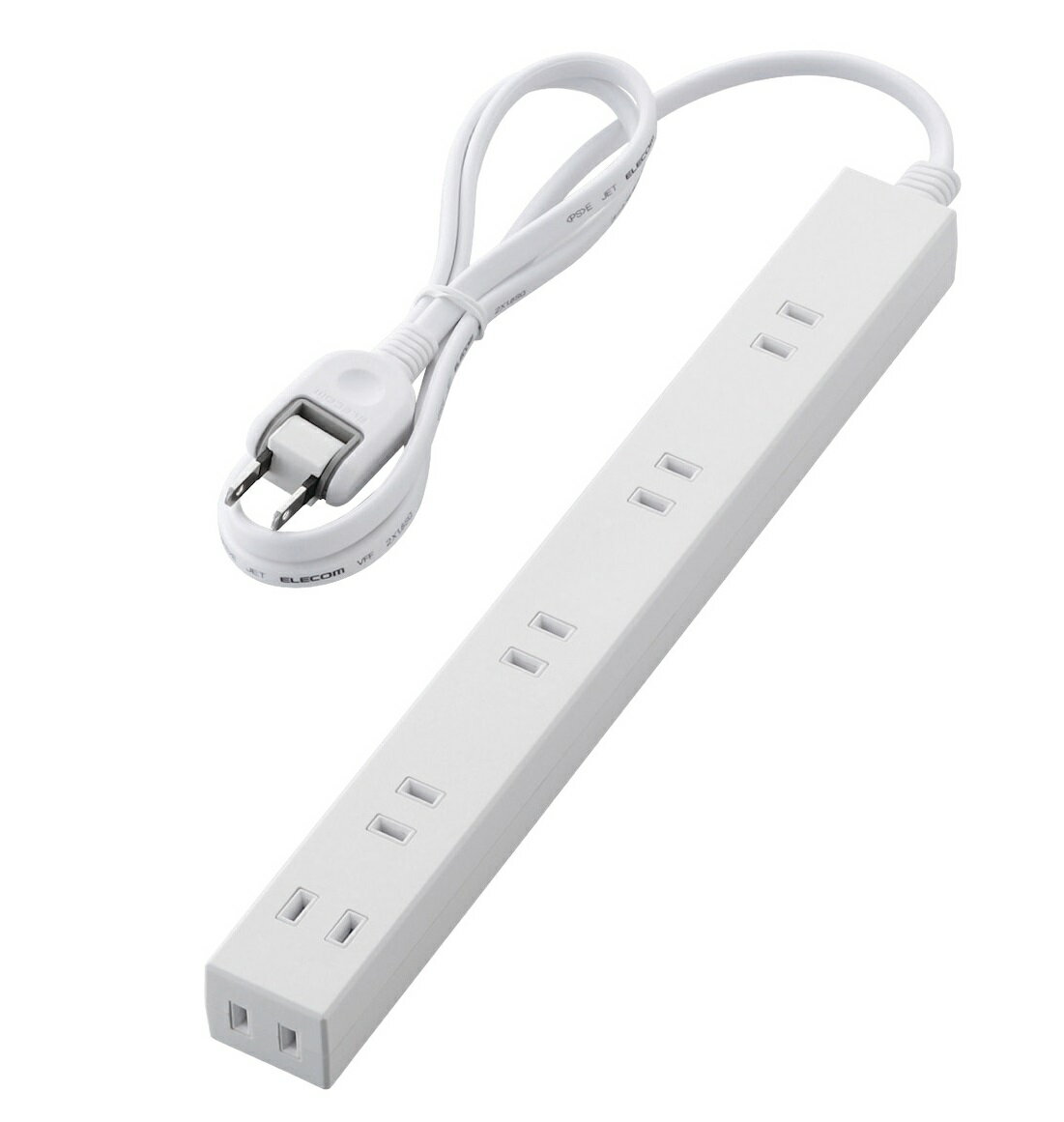 広々タップ/雷ガード/6個口/1.0m/ホワイト
