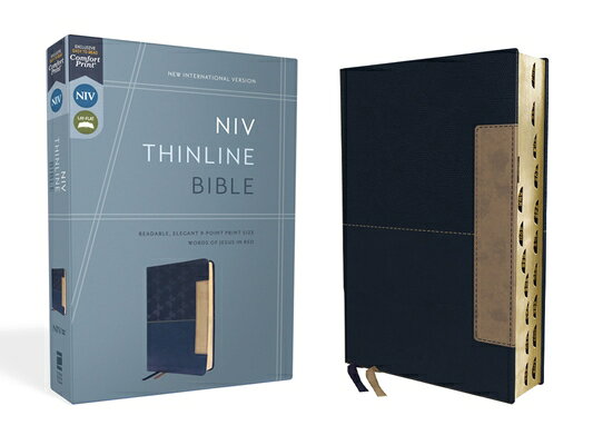 Niv, Thinline Bible, Leathersoft, Blue, Red Letter, Thumb Indexed, Comfort Print NIV THINLINE BIBLE LEATHERSOFT [ Zondervan ]