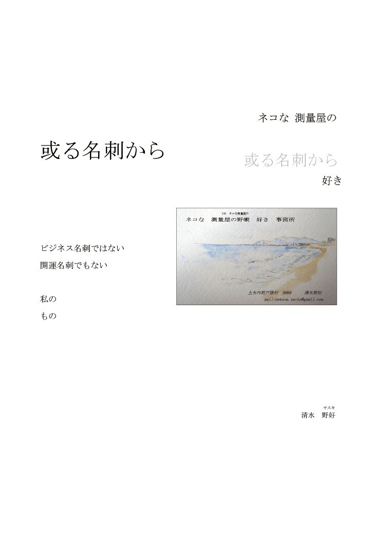 【POD】ネコな 測量屋の或る名刺から 好き