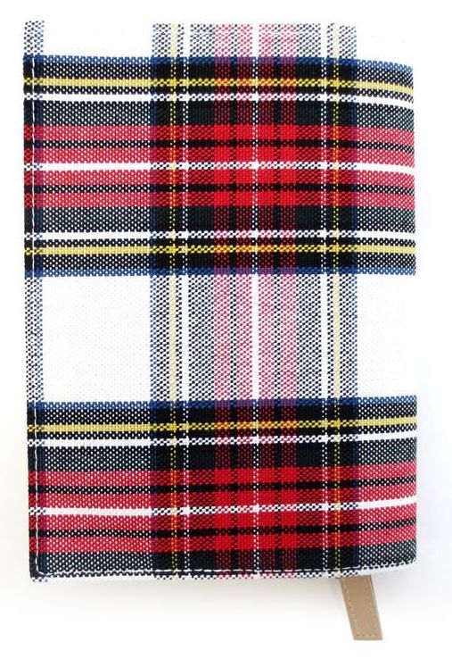 文庫版 Tチェック 国産帆布ブックカバーWH