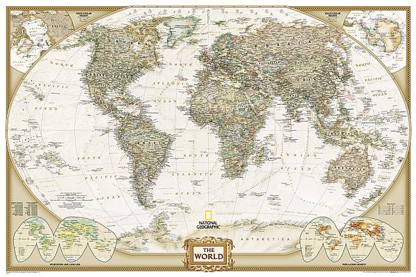 National Geographic World Wall Map - Executive (Poster Size: 36 X 24 In)
