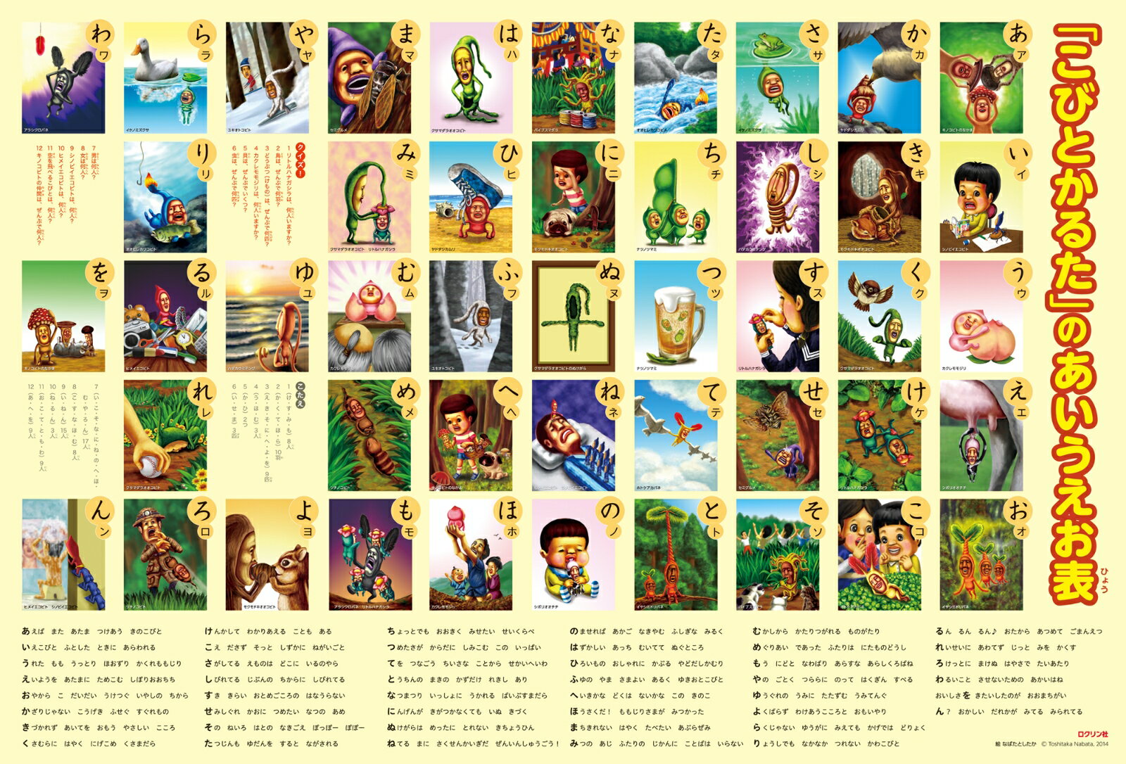 【謝恩価格本】「こびとかるた」のあいうえお表