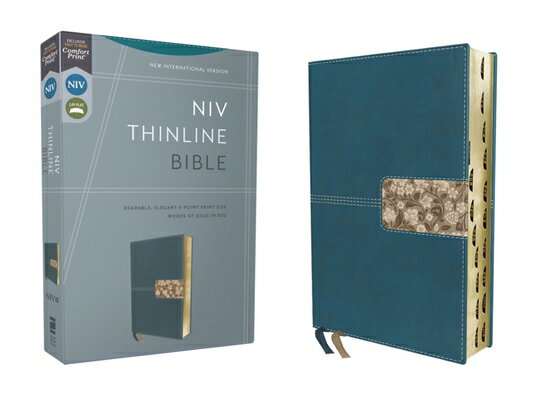Niv, Thinline Bible, Leathersoft, Teal, Red Letter, Thumb Indexed, Comfort Print NIV THINLINE BIBLE LEATHERSOFT [ Zondervan ]