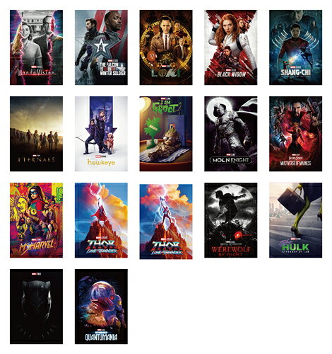 「MARVEL　STUDIOS」のポストカードセットVol．2（Movie＆Drama）です。17枚入りです。【商品サイズ (cm)】(幅×高さ×奥行）：10×14.8×0.1