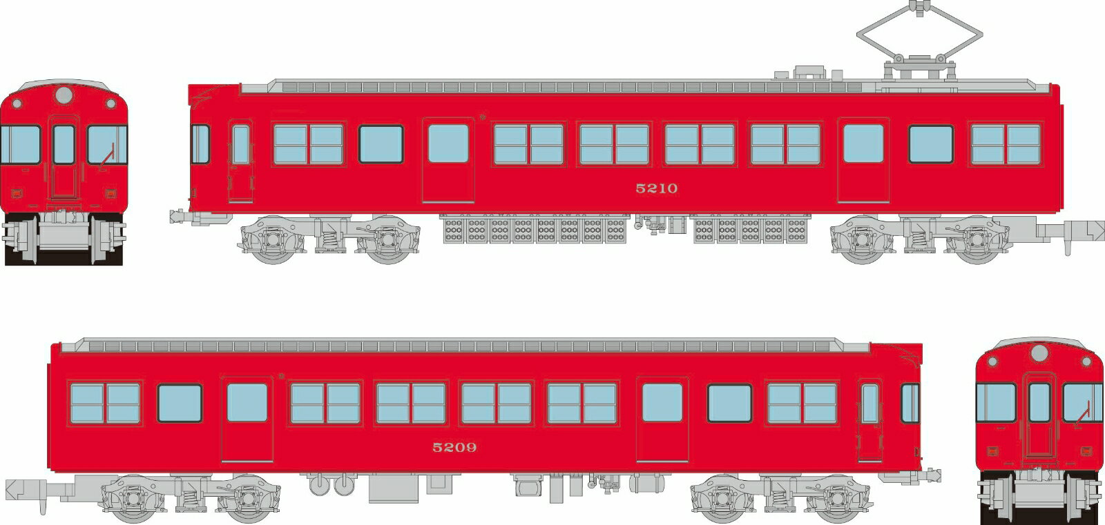 ・名鉄5200系は1957年に運用を開始した車両です。同系は前面貫通型のデザインとし、2両編成で運用できるよう先頭車のみが製造されました。
・1964年にそれまで6両編成であった5000系の4両編成化に伴い1編成を除いて5000系の中間車を5200系に組み込み4両編成で運用を開始しました。
・1978年からは特別整備が行われ、側面窓ガラスがユニット窓に変更されました。
・長らく「急行」などで運用されていましたが、1987年までに廃車され走行機器の一部は5300系に、車体は豊橋鉄道に譲渡され1900系として運用されました。

活躍地域
・中部

会社
・私鉄

製品仕様
・1/150 9mm（Nゲージ）

付属品
・動力化用台車枠

・ホビー系商品についての諸注意
メーカー都合により発売の大幅な延期が発生する可能性がございます。
予約商品についてはメーカーから順次入荷次第の発送となります。メーカー公表の発売日とは異なる場合がございますのでご了承ください。【対象年齢】：15歳以上