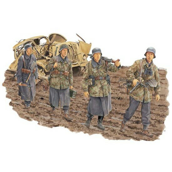 ●1944年の冬に連合軍を迎え撃ったドイツ軍兵士を1/35スケールで再現
●末期のドイツ軍らしいラフなスタイルの行軍中の兵士4体をモデル化
●迷彩ヤッケをロングのコートの上に羽織る兵士や、コートのみの姿など、様々なスタイルを再現
●リアルな火器類、個人装備品などもセット

・ホビー系商品についての諸注意
メーカー都合により発売の大幅な延期が発生する可能性がございます。
予約商品についてはメーカーから順次入荷次第の発送となります。メーカー公表の発売日とは異なる場合がございますのでご了承ください。【対象年齢】：