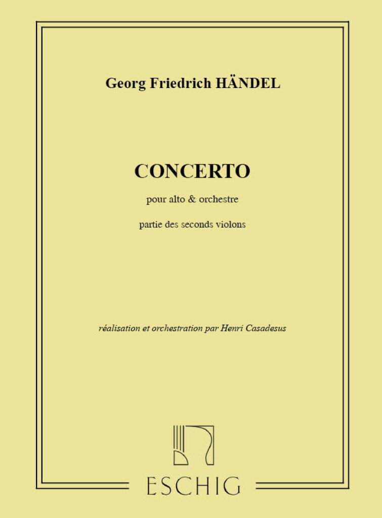 【輸入楽譜】ヘンデル, Georg Friedrich: ビオラ協奏曲 ロ短調/Casadessus編: バイオリン 2