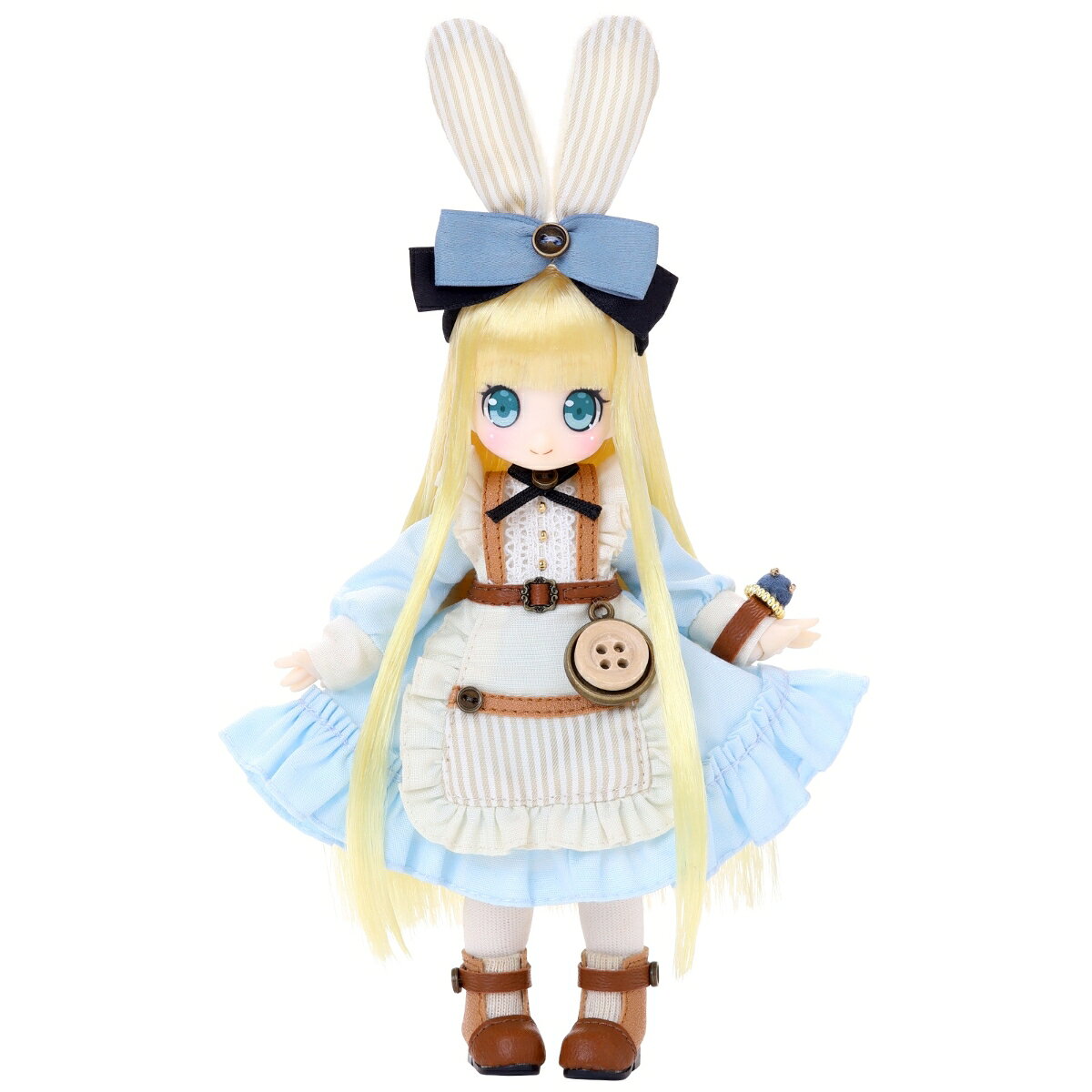 1/12スケール着せ替えドール 「Lil’Fairy」シリーズより、お針子の妖精「ロモ」「リピィ」第2弾が登場です！
アリスブルーのワンピースにカモミールティーの髪が映える「リピィ」。
エプロンには時計、ではなくボタン…？
糸巻型のポシェットにはお裁縫道具をしまえます。

【髪色】Chamomile tea(カモミールティー)
【瞳色】Macaron green(マカロングリーン)
【頭部】植毛ソフビヘッド
【ドールヘア】ノーマルタイプ
【マスクデザイン】ミナ
【素体】ピコニーモP(ミルキーホワイト)※全高約12.5cm
【ピコニーモボディ企画協力・原型製作】(有)澤田工房
【セット内容】
リピィドール本体、カチューシャ、ワンピース、エプロン、パニエ、ドロワーズ、ソックス、ブーツ、ピンクッション、ポシェット

※使用部材は生産上の都合によりやむを得ず変更される場合があります。
予めご了承ください。

【付属品】
リピィドール本体、カチューシャ、ワンピース、エプロン、パニエ、ドロワーズ、ソックス、ブーツ、ピンクッション、ポシェット

(C)2026 AZONE INTERNATIONAL

・ホビー系商品についての諸注意
メーカー都合により発売の大幅な延期が発生する可能性がございます。
予約商品についてはメーカーから順次入荷次第の発送となります。メーカー公表の発売日とは異なる場合がございますのでご了承ください。【対象年齢】：【商品サイズ (cm)】(高さ）：12.5