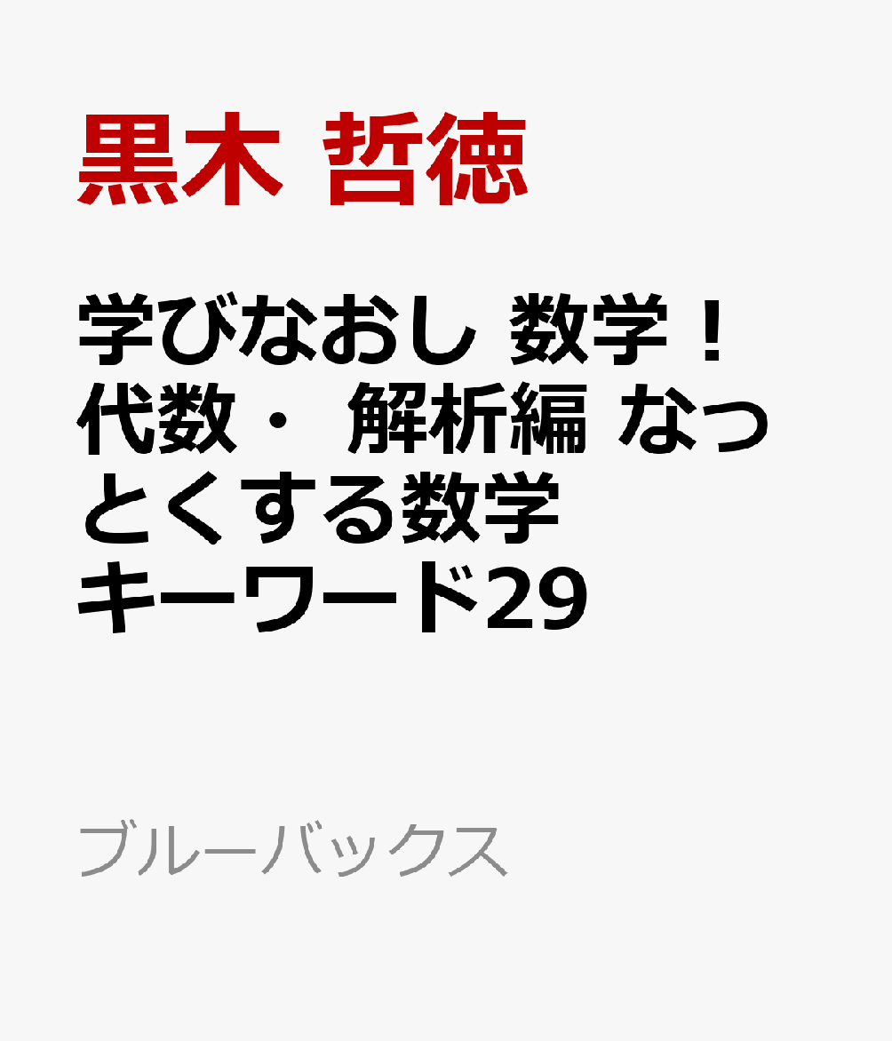 学びなおし　数学！　代数・解析編　なっとくする数学キーワード29