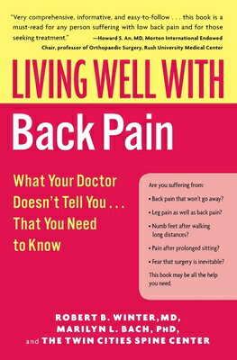 If you're one of the millions of Americans suffering from back pain, Robert B. Winter, MD, and Marilyn L. Bach, PhD, have the answers and knowledge you need to effectively manage your condition. In "Living Well with Back Pain," Winter and Bach draw on an extensive network of experts to bring you the latest information on: Diagnosing--and even eliminating--the problem Exercise programs and over-the-counter drug treatments Choosing the right medical practitioner When surgery and other invasive procedures are not needed The authors are affiliated with an internationally renowned back treatment center, the Twin Cities Spine Center, which has treated tens of thousands of back pain sufferers. Their expertise and up-to-the-minute knowledge make this the most comprehensive, current, and accessible back pain book available.