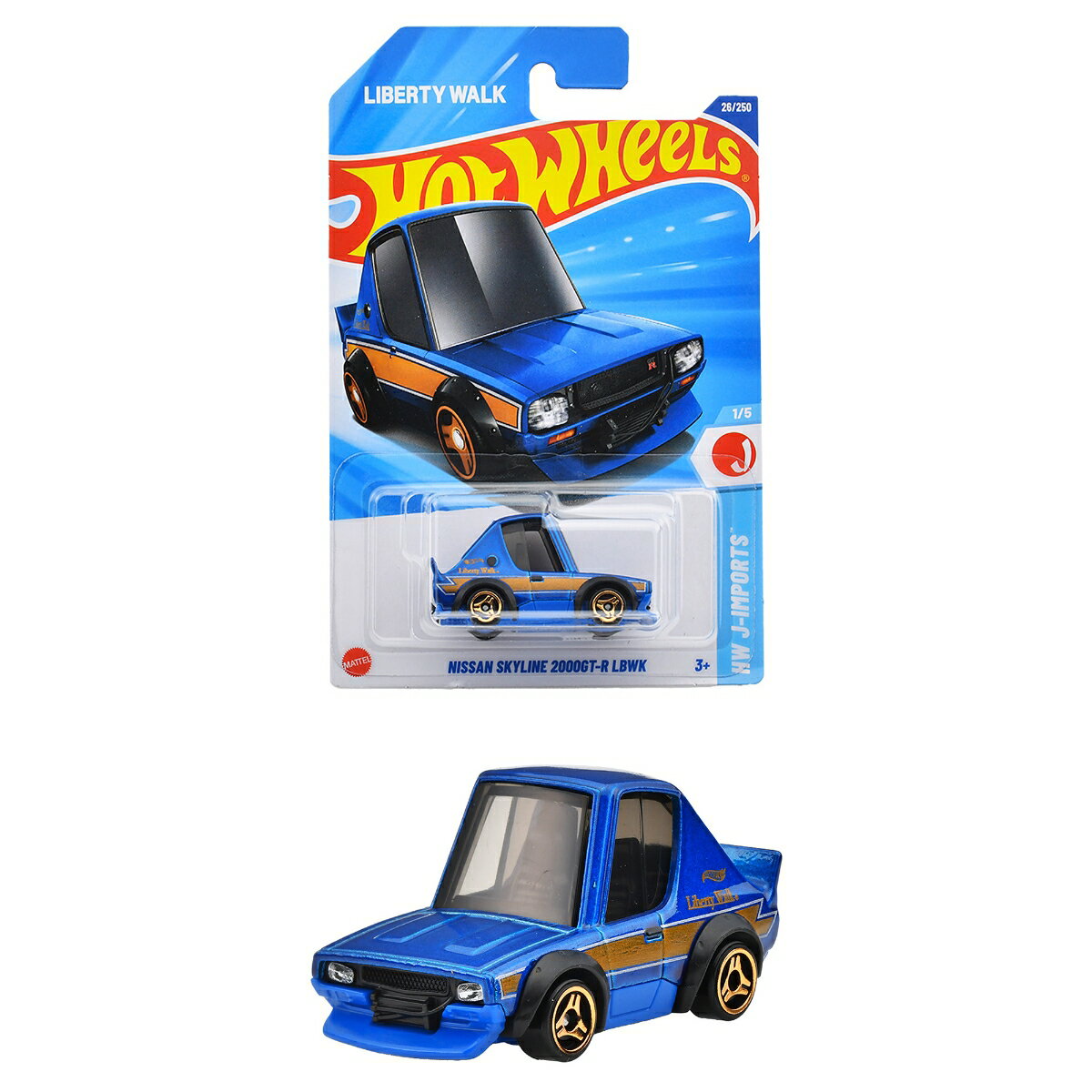 ホットウィール(Hot Wheels) ベーシックカー 日産 スカイライン 2000GT-R LBWK 乗り物おもちゃ ミニカー 3歳から ブルー JFN53