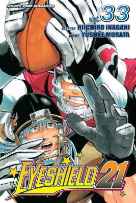 Reads R to L (Japanese Style), for T+ audiences. The Devil's Mistake"After starting the much-anticipated Christmas Bowl with a touchdown, Teikoku High School wastes no time in scoring against the Devil Bats again. Takeru Yamato-the "real" Eyeshield 21-shakes Sena off, but not without having to use his full strength, even though he said he would hold back in deference to the slightly injured Hiruma. Sena refuses to back down against Takeru's seemingly insurmountable skill, but nothing seems to be working. Will a new and risky tag-team maneuver with Monta help Deimon put some points on the scoreboard?
