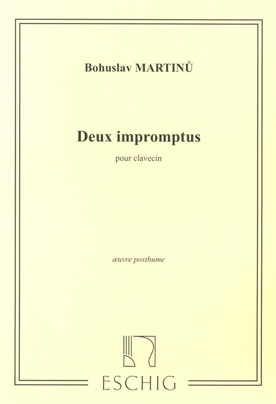 【輸入楽譜】マルティヌー, Bohuslav: ハープシコードのための2つの即興曲