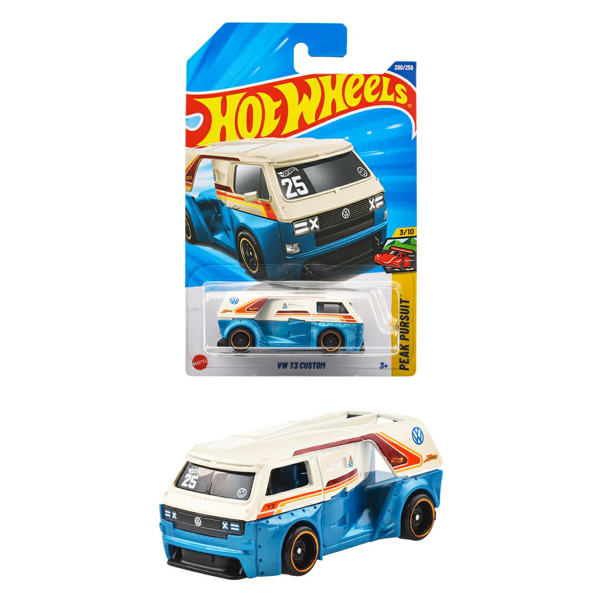ホットウィール(Hot Wheels) ベーシックカー フォルクスワーゲン T3 カスタム 乗り物おもちゃ ミニカー 3歳から ブルー JFN47
