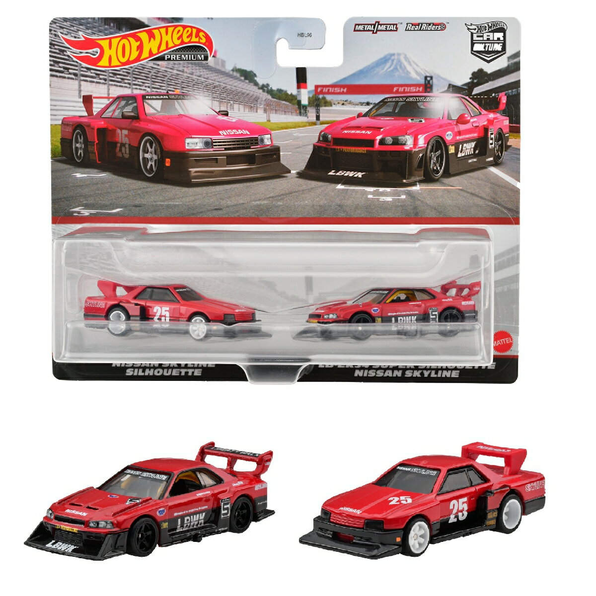 ホットウィール（Hot Wheels） プレミアム 2パック 日産スカイライン シルエット / LB-ER34 スーパーシルエット 日産スカイライン 【3才~】 HKF49