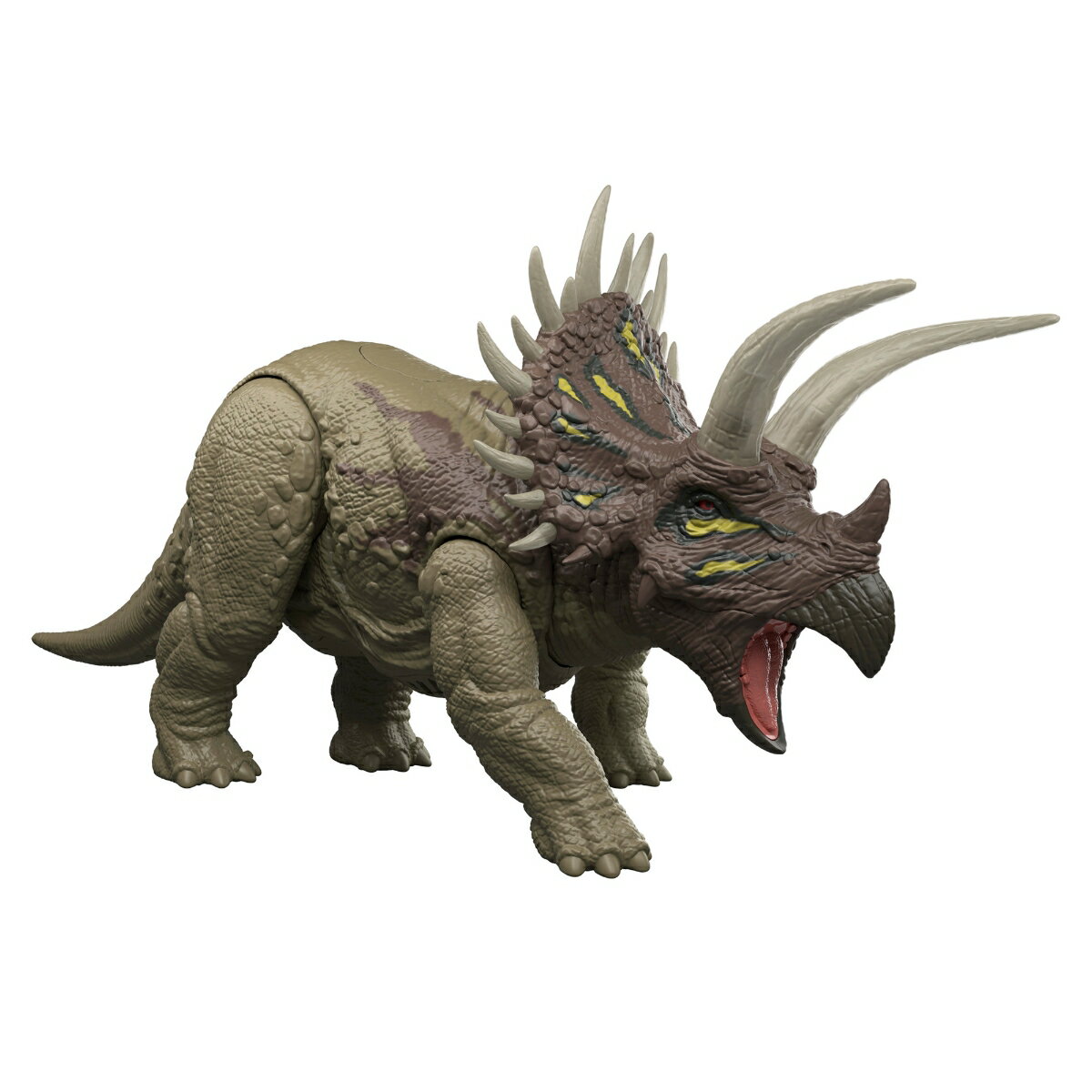 マテル ジュラシックワールド(JURASSIC WORLD) ひかってほえる！トリケラトプス 子供向けフィギュア 恐竜 おもちゃ 全長:約31cm 4歳から グリーン JKL81