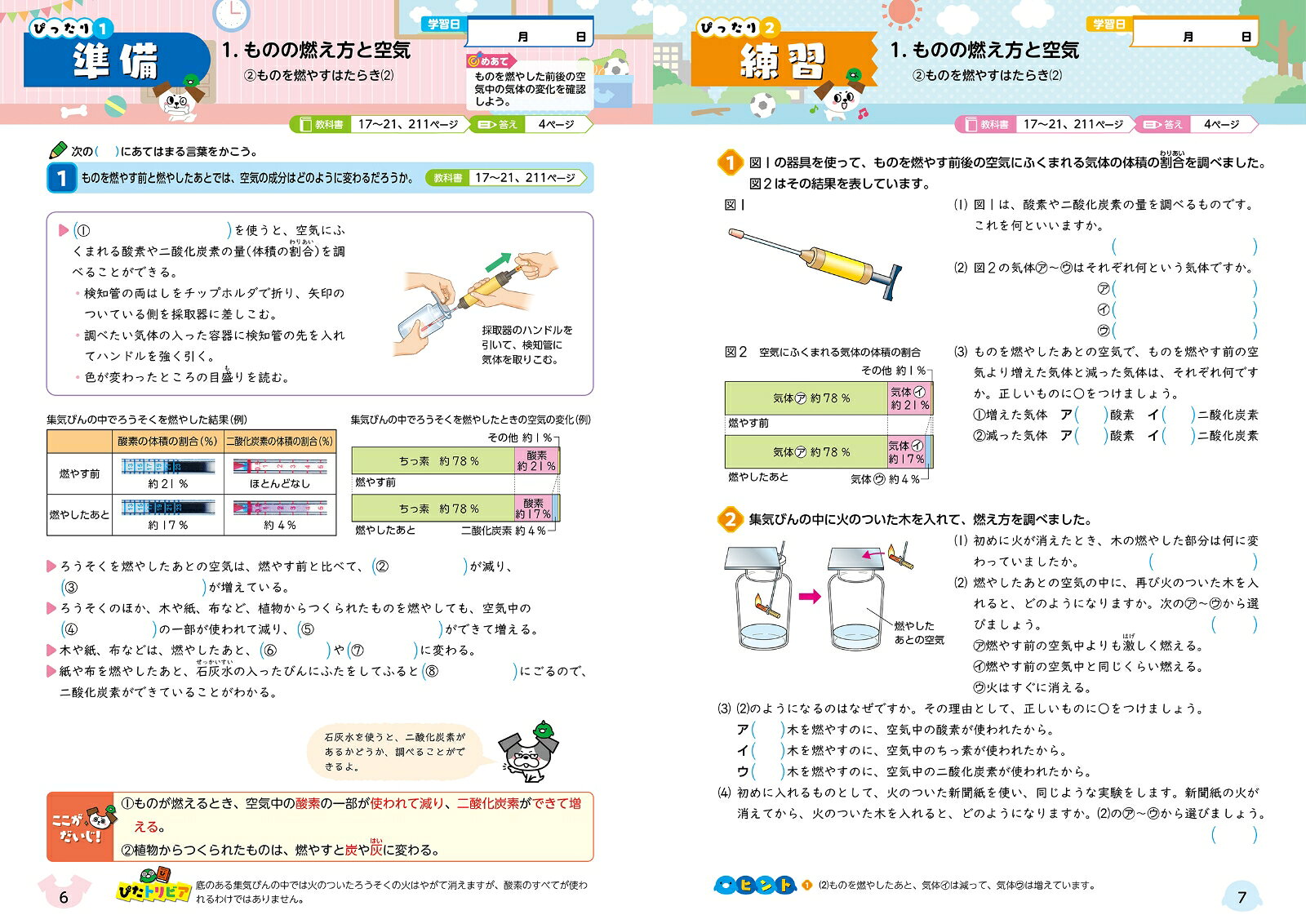 楽天ブックスの小学 教科書ぴったりトレーニング 理科6年 教育出版版(教科書完全対応、オールカラー、丸つけラクラク解答、ぴたトレ7大特別ふろく！/無料3分でまとめ動画/理科スタートアップドリル/夏・冬・春・学年末のテスト/自由研究サポートポスター/がんばり表/はなまるシール/観察・｜アングル2
