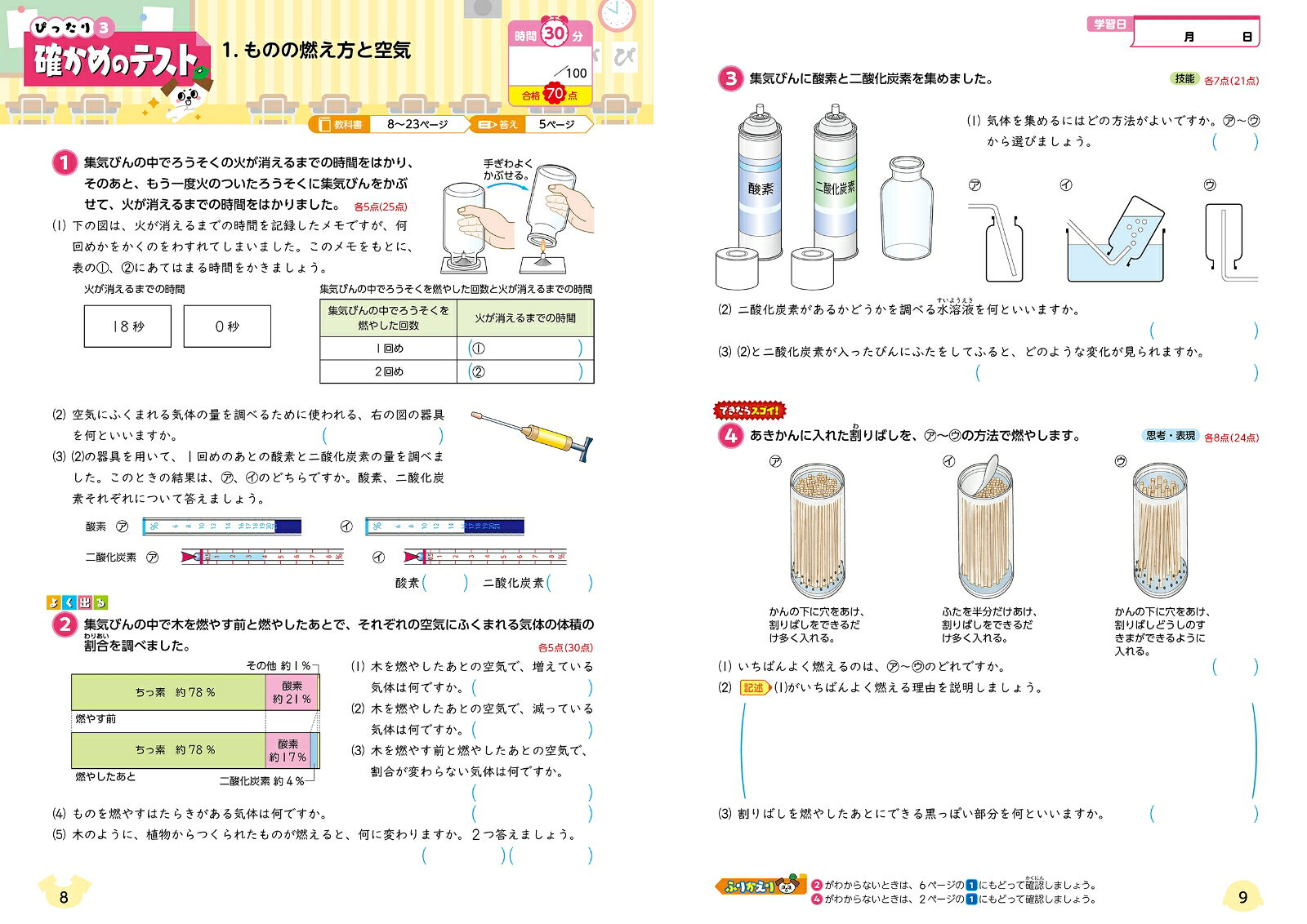 楽天ブックスの小学 教科書ぴったりトレーニング 理科6年 教育出版版(教科書完全対応、オールカラー、丸つけラクラク解答、ぴたトレ7大特別ふろく！/無料3分でまとめ動画/理科スタートアップドリル/夏・冬・春・学年末のテスト/自由研究サポートポスター/がんばり表/はなまるシール/観察・｜アングル3