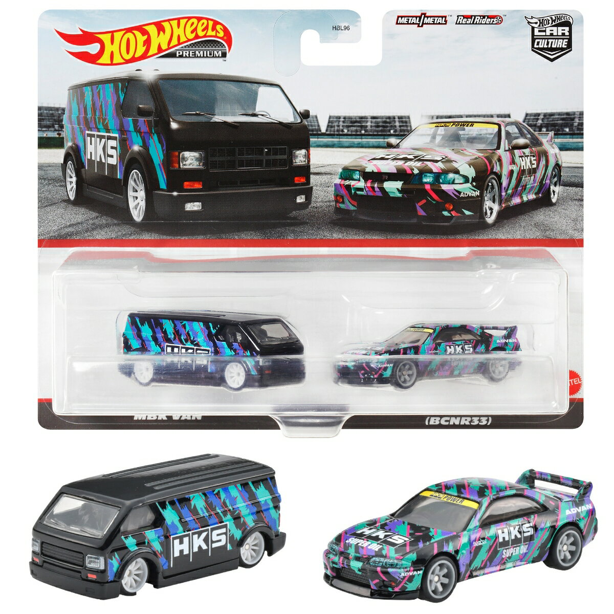 ホットウィール(Hot Wheels) プレミアム 2パック 日産スカイライン GT-R (BNCR33) / MBK バン 【3才~】 HKF53