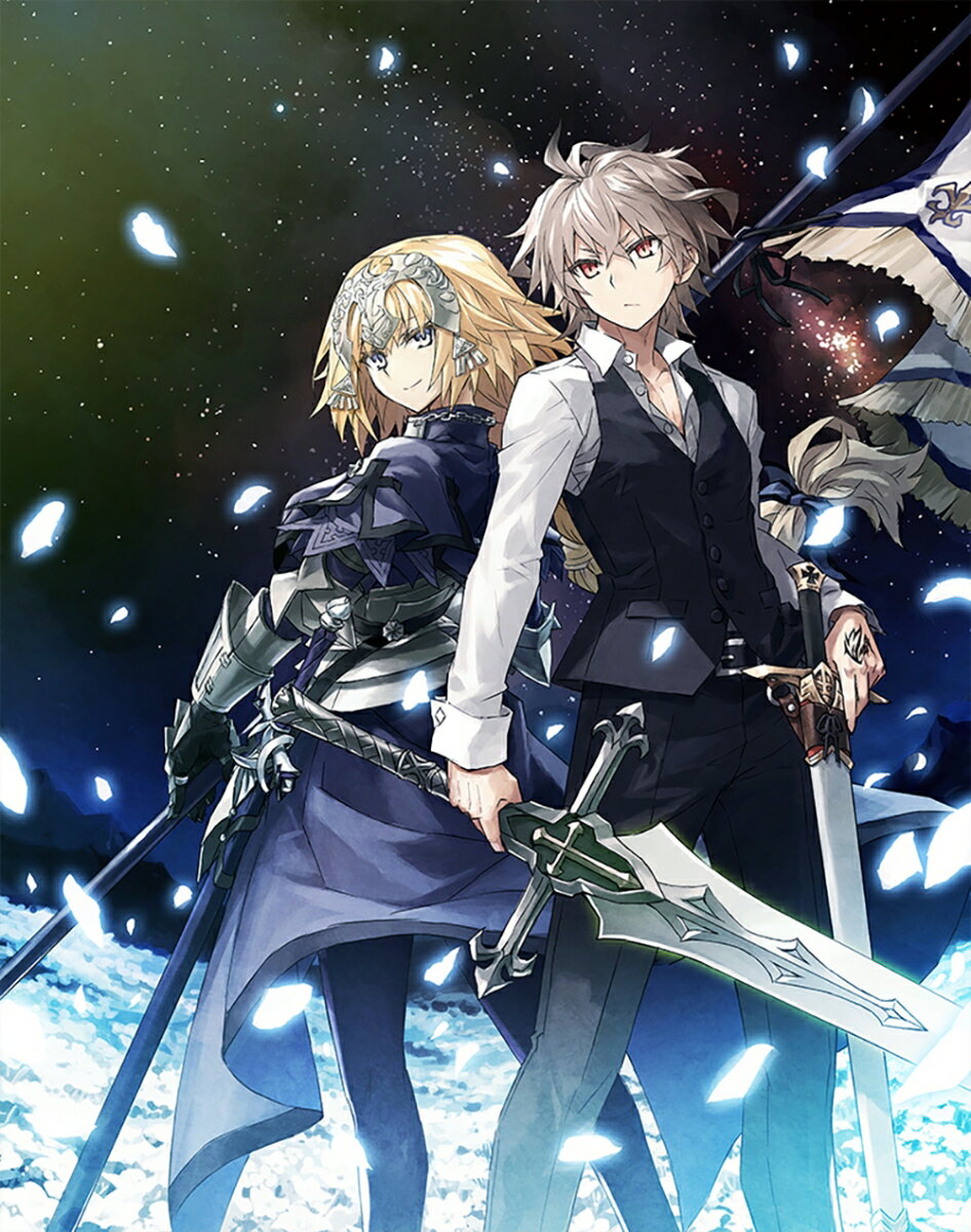 2017年7月より放送されたTVアニメ『Fate/Apocrypha』の Blu-ray Disc BOX。本編全25話を収録。

＜収録内容＞
【Disc】：Blu-ray枚組(全25話収録)
・画面サイズ：1080 Hi-def
・音声：リニアPCM
・字幕：日英字幕、英語吹替

＜キャスト＞
花江夏樹
坂本真綾

＜スタッフ＞
監督：浅井義之
原作：東出祐一郎／TYPE-MOON
キャラクター原案：近衛乙嗣
キャラクターデザイン：山田有慶

&copy;東出祐一郎・TYPE-MOON / FAPC