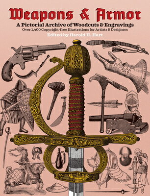 Pictorial arsenal of war-making instruments offers over 1,400 royalty-free illustrations of battle-axes, bows & arrows, cannons, catapults, clubs, daggers, handguns, tanks, suits of armor, helmets, much more.