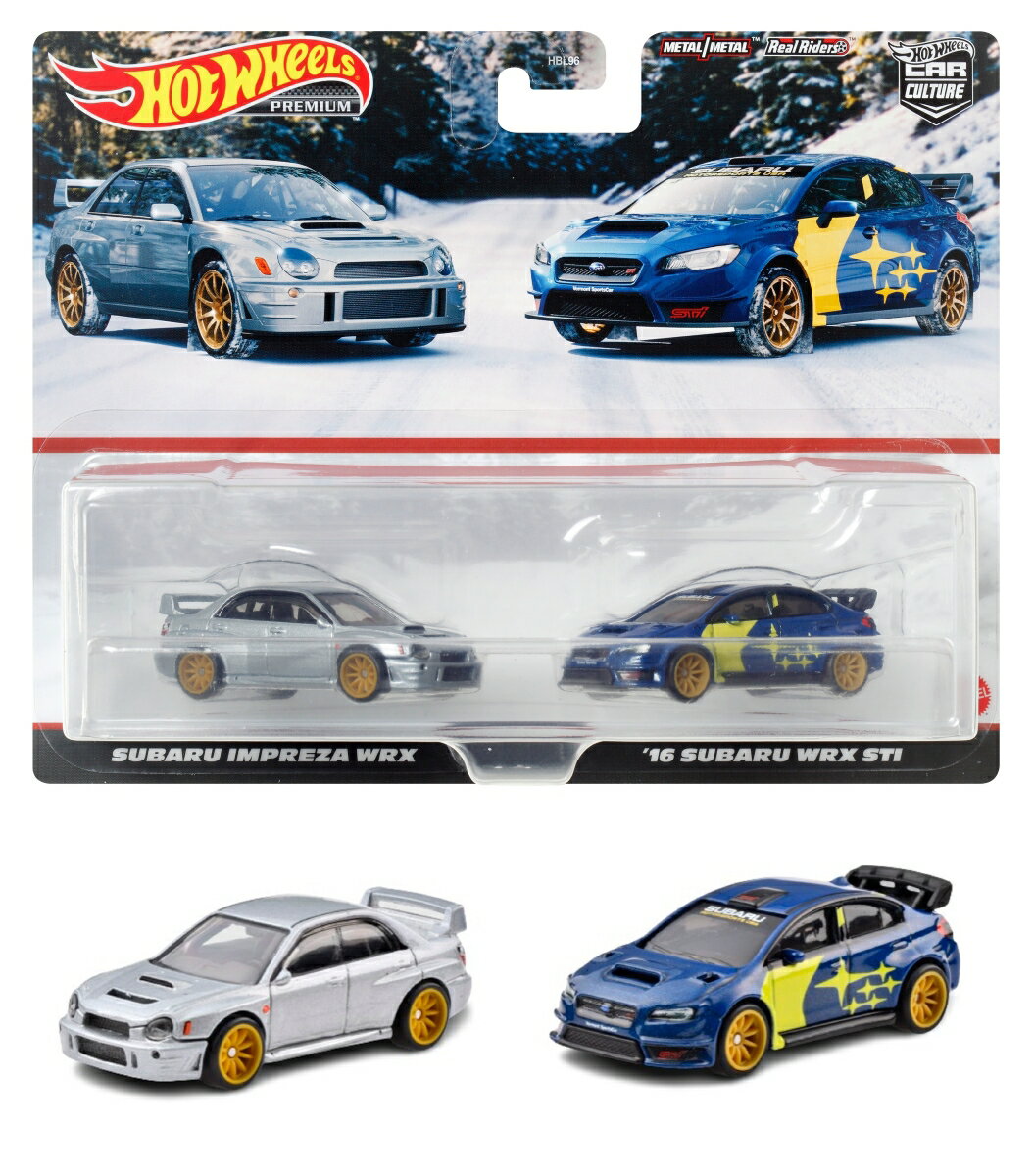 ホットウィール（Hot Wheels） プレミアム 2パック スバル インプレッサ WRX / '16 スバル WRX STI【ミニカー】 【3才~】 HKF60