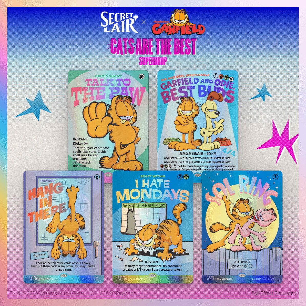 マジック：ザ・ギャザリング Secret Lair Cats are the Best Superdrop Secret Lair x Garfield: Motivationally Challenged Foil Edition【クレジットカード決済限定】