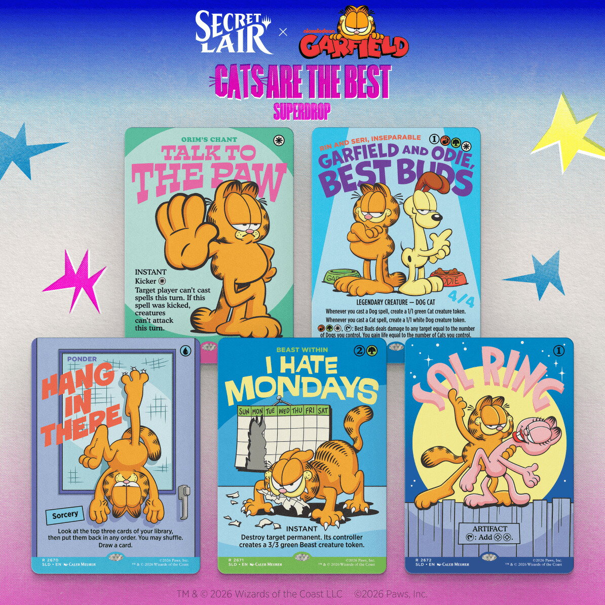 マジック：ザ・ギャザリング Secret Lair Cats are the Best Superdrop Secret Lair x Garfield: Motivationally Challenged【クレジットカード決済限定】