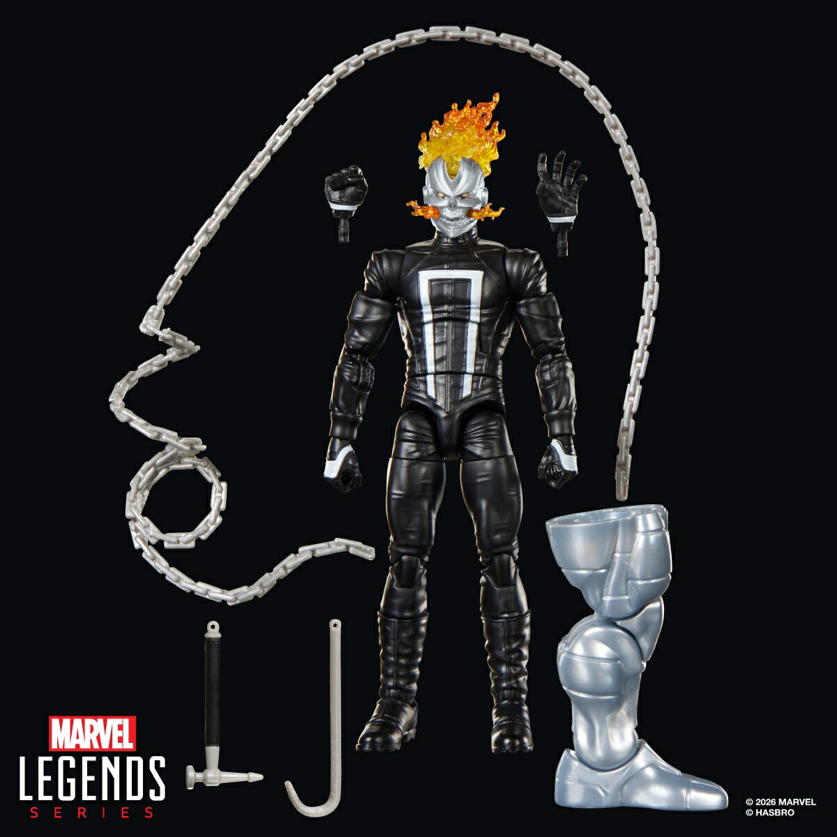 ハズブロ（Hasbro）MARVEL マーベルレジェンド・シリーズ ゴーストライダー（ロビー・レイエス）、『オールニュー ・ゴーストライダー』と『アベンジャーズ』コミックのコレクション用 15 cm サイズアクションフィギュア G2424 正規品