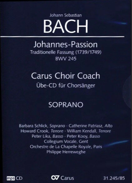 【輸入楽譜】バッハ, Johann Sebastian: ヨハネ受難曲 BWV 245(Trad. 1739/1749年版)(独語・英語)/原典版/Wollny編: ソプラノ・パート合唱練習用