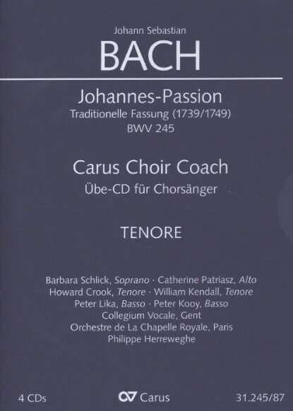 【輸入楽譜】バッハ, Johann Sebastian: ヨハネ受難曲 BWV 245(Trad. 1739/1749年版)(独語・英語)/原典版/Wollny編: テノール・パート合唱練習用