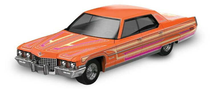 GreenLight 1/64 Lowriders - 1972 Cadillac Coupe deVille - Mandarin Orange - Sergio Rocha Collaboration 【30597】 (ミニカー)