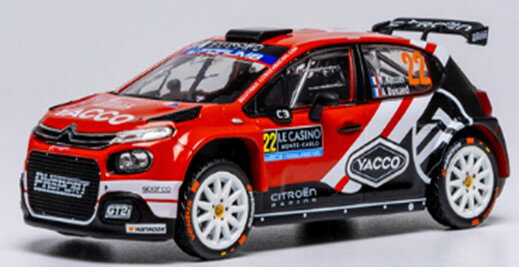 IXO 1/18 シトロエン C3 ラリー2 2025年 ラリーモンテカルロ WRC2 優勝 #22 Y.Rossel/A.Dunand 【RAM975A】 (ミニカー)