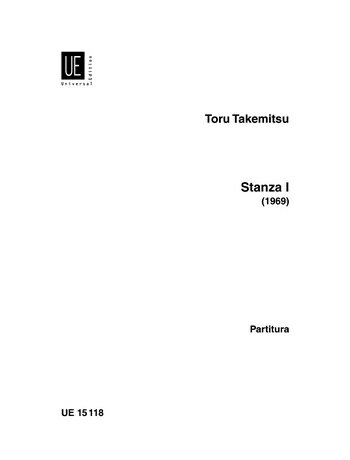 【輸入楽譜】武満徹: スタンザ I 〜ギター、ハープ、ピアノまたはチェレスタ、ヴィブラフォンと女声合唱のための