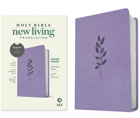 NLT Giant Print Premium Value Bible, Filament Enabled (Leatherlike, Lavender Vine) NLT GP PREMIUM VALUE BIBLE FIL 