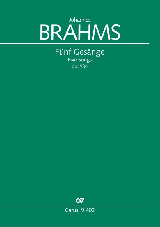 【輸入楽譜】ブラームス, Johannes: 無伴奏混声四部合唱のための5つの歌曲 Op.104(独語・英語): スコア