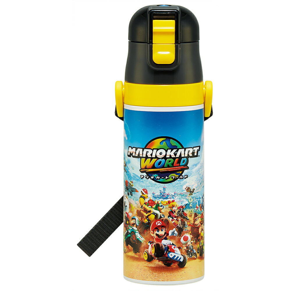 マリオカートワールド 水筒 子供 真空ステンレス 保冷 ボトル 直飲み 470ml