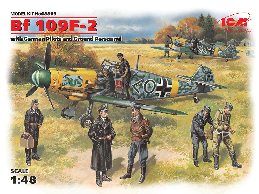 1/48 メッサーシュミット BF109F-2 w/パイロット&グランドクルーセット 【48803】 (プラモデル)