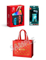 【楽天ブックス限定特典】【クリスマスギフトセット】Nintendo Switch（有機ELモデル） Joy-Con(L) ネオンブルー/(R) ネオンレッド + Nintendo Switchファミリー対応コンビネーションポーチ ゼルダの伝説 ティアーズ オブ ザ キングダム(オリジナルギフトバッグ)