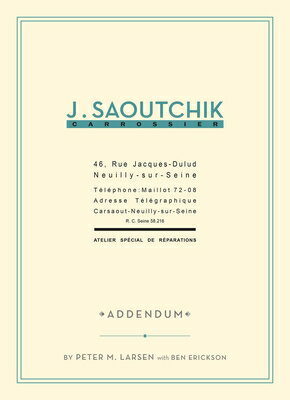 J. Saoutchik Carrossier: Addendum Volume 1