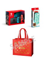 【楽天ブックス限定特典】【クリスマスギフトセット】Nintendo Switch Joy-Con(L) ネオンブルー/(R) ネオンレッド + Nintendo Switch キャリングケース あつまれ どうぶつの森エディション 〜たぬきアロハ柄〜 （画面保護シート付き）(オリジナルギフトバッグ)