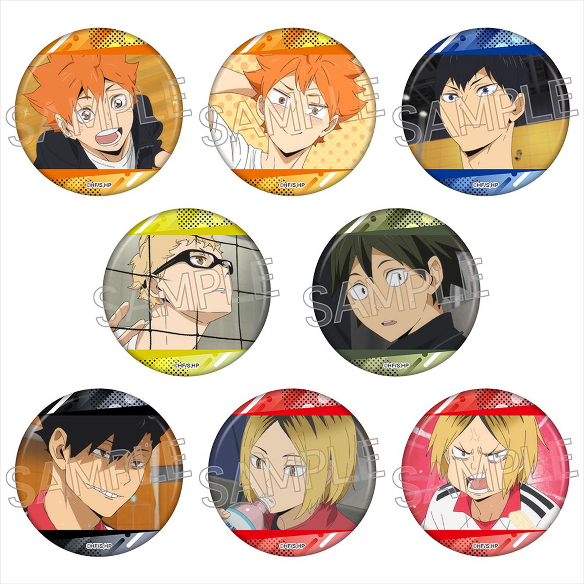 「ハイキュー！！」から百面相缶バッジVol．8が登場！【対象年齢】：15歳以上【商品サイズ (cm)】(幅×高さ）：5.6×5.6